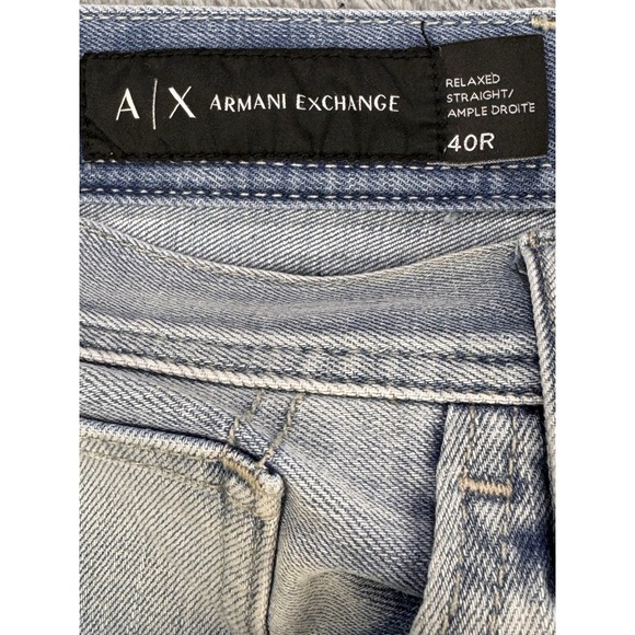 Armani Exchange Jeans Men 40x32‎ Blue Regular Light Relaxed Straight Denim - Picture 2 of 10
